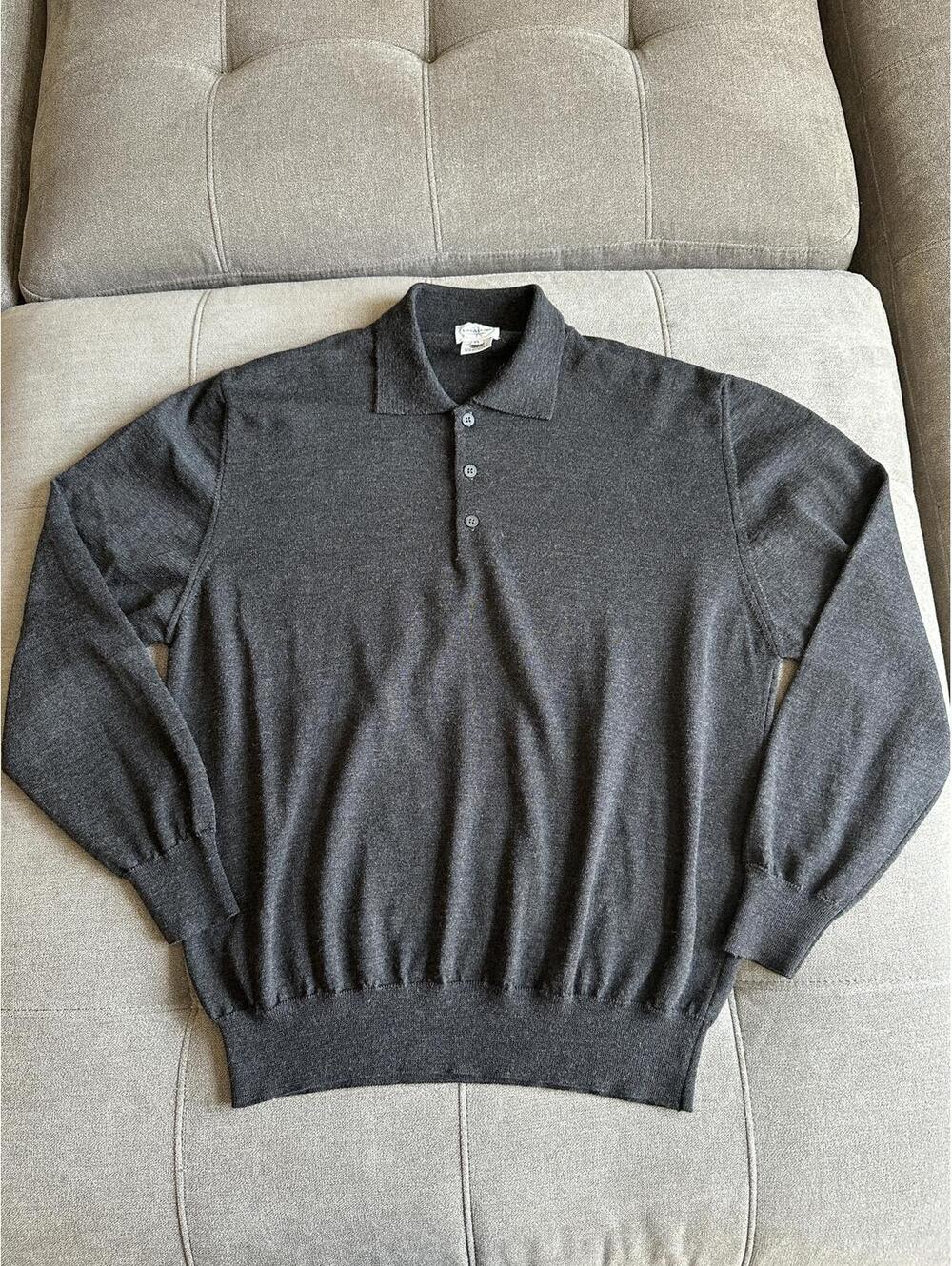 Vintage Wool Linea Uomo Knit Collared Sweater